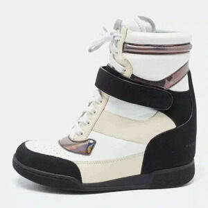 [38/US8]Marc by  Marc Jacobs Tri Color Leather Lace Up Wedge Sneakers